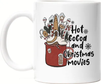 Produktbild von Hot Cocoa And Christmas Movies Tasse Weiß Weihnachten Weihnachtsfilme Christmas Movies Heilig Abend Kakao