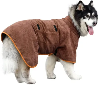 Produktbild von Hundebademantel-Handtuch – Mikrofaser, schnelltrocknend, super saugfähig, weich