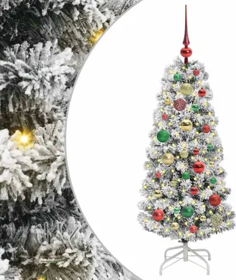 Obrázek produktu pro vidaXL Umělý skládací vánoční stromek zelený a bílý 120 cm