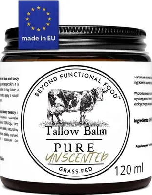 Produktbild von PURE Parfümfrei Beef Tallow - 100% Natural Rindertalg Balm ohne Zusätze - Natürliches Duft - 120 ml