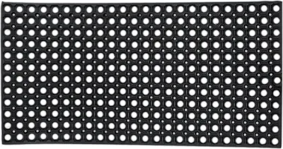 Immagine prodotto di Tappetino Relaxdays, 100 x 50 cm, resistente alle intemperie, antiscivolo, tappetino per porta da interno ed esterno, tappetino in gomma con anelli e protuberanze, nero
