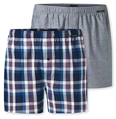 Productafbeelding van Schiesser heren, 2-pack boxershorts, katoen, geweven, multipack - webboxer