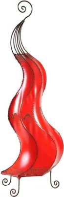 Image de Lampe orientale Lampe henné marocain en cuir Lampe de table Lampadaire Mogador Gecko 80 cm, rouge