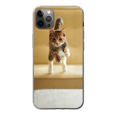Produktbild von MuchoWow® Handyhülle Schutzhülle Hülle für iPhone 13 Pro Max Katze - Frühling - Stuhl Silikon Softcase Handy Hülle - Mobiltelefon