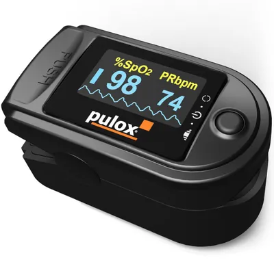 Produktbild von Pulox PO-200 Solo - Finger-Pulsoximeter in Schwarz, KI-generiertes Bild