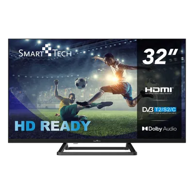 Obrázek produktu pro Smart-Tech 32HN01V3, 81,3 cm (32"), 1366 x 768 px, HD, DLED, DVB-C, DVB-S, DVB-S2, DVB-T, DVB-T2, Černá