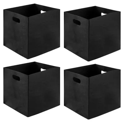 4 Filz-Aufbewahrungsboxen 30x30x30 cm mit Griffen, faltbar