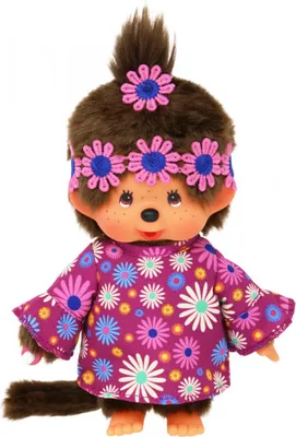 Produktbild von Monchhichi Kuschelpuppe Flower Power Mädchen 20cm Plüschpuppe