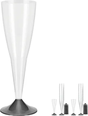 Produktbild von Mehrweg Sektgläser 20er Set – Wiederverwendbare Champagnergläser aus Kunststoff, stapelbar, bruchsicher und spülmaschinenfest Sektglas