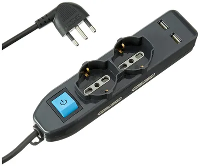 Obrázek produktu pro Electraline 62095 – přepěťová ochrana s kabelem 1,5 m, černá