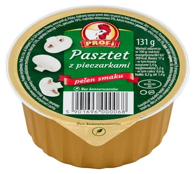 Zdjęcie produktu dla Pasztet z kurczaka Profi z pieczarkami 131 g