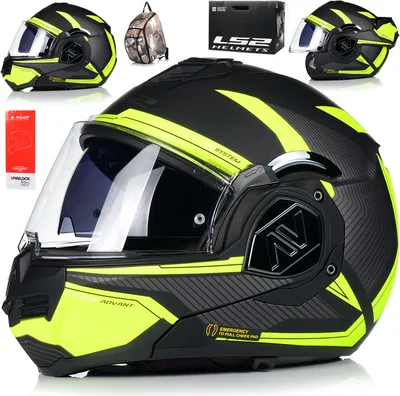 Image de LS2 FF906 Advant Revo casque pliable, noir/vert, S (55/56)