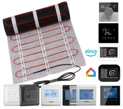 Produktbild von 2m² Elektrische Fußbodenheizung 150W/m² elektro Bodenheizung TWiIN Fliese 300W