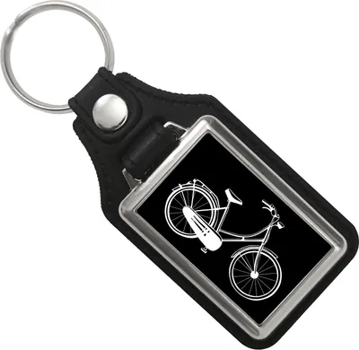 Produktbild von Fahrrad Schlüsselanhänger mit Kunstleder-Anhänger