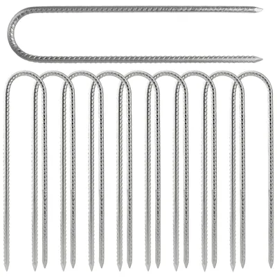 Immagine prodotto di Omgoods - Set di 10 robusti picchetti a U zincati per tende e giardino