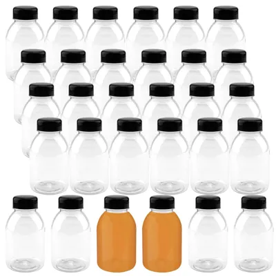 Produktbild von Omgoods - 30 Stück, 250 ml, klare Plastikflaschen für Saft – Wiederverwendbare Trinkbehälter
