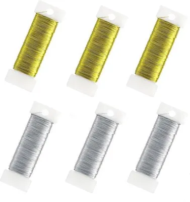 Zdjęcie produktu dla Rękodzieło – drut 0,35 mm, 300 m, 6 rolek, motyw kwiatowy