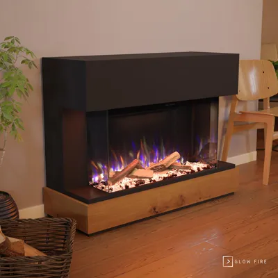 Produktbild von Glow Fire Elektrokamin 'Curie' | LED Standkamin in schwarz mit Heizung (1500 W) | HxBxT: 114x89x41,5cm