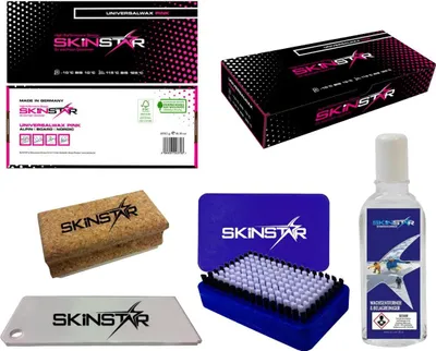 Obrázok produktu pre Sada na voskovanie lyží SkinStar, univerzálny vosk, kefa, škrabka, čistič, 5-dielna sada Glide Wax