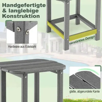 Zdjęcie produktu dla Stolik kawowy do użytku na zewnątrz, odporny na warunki atmosferyczne, wykonany z HDPE