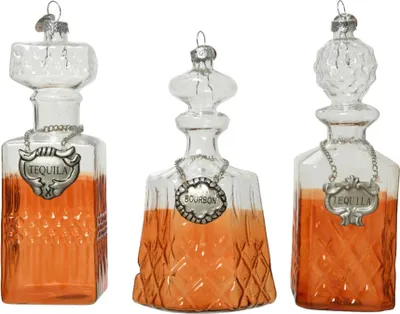 Produktbild von Christbaumschmuck Glas Tequila / Bourbon Karaffen 12cm, 1 Stück sort.