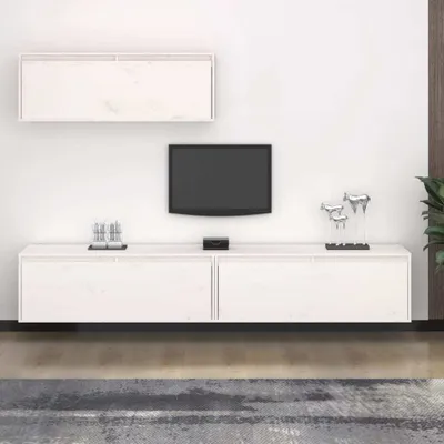 Obrázek produktu pro The Living Store TV skříňky 3 ks. Bílý borovicový masiv