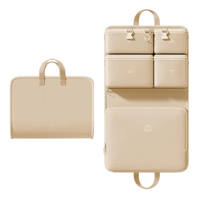 Produktbild von Faltbarer Organizer zum Aufhängen für Reisen, 6-in-1 Kofferorganizer, Beige