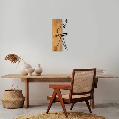 Immagine prodotto di Wallity, MA-299, Accessorio decorativo da parete in legno, 50 % LEGNO / METALLO, noce, 30 x 58 cm
