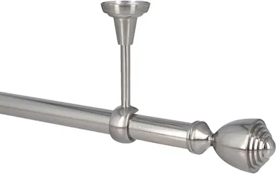 Produktbild von Gardinenstange aus Metall mit Deckenmontage in Edelstahl-Optik, 360 cm