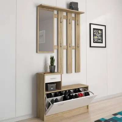 Productafbeelding van Dmora - Entremøbel Sargassi, modern, wandgarderobe, multifunctioneel