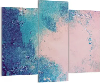 Produktbild von Bild auf Leinwand - Leinwandbild - 3 Teile - Abstraktion Rosa Blau - 130x100cm - Wand Bild - Wanddeko - Wandbilder - Leinwanddruck - Bilder - Wanddekoration - Leinwand bilder - CB130x100-4856