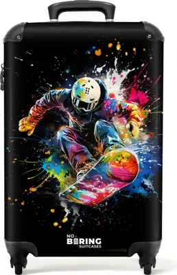 Obrázok produktu pre NoBoringSuitcases.com Príručný kufor z tvrdej škrupiny 55x35x20 cm, 36L, Graffiti Sport: Snowboarder, cestovný kufor na 4 kolieskach