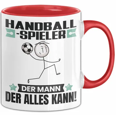 Produktbild von Handballspieler Tasse Geschenk für Handballspieler Der Mann Der Alles Kann Geschenkidee zum Geburtstag (Rot)
