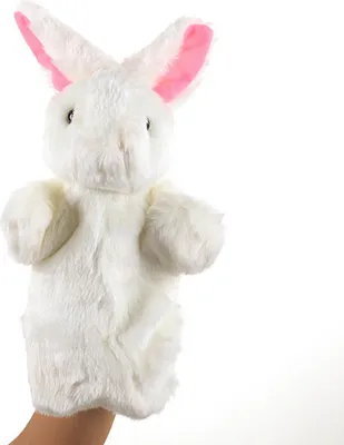 Produktbild von Plüschpuppe Interaktive Tier-Handpuppen zum Unterrichten von Eltern-Kind-weißem Kaninchen