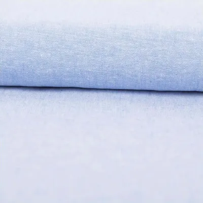 Produktbild von Leinenstoff Meterware Baumwollstoff Chambray meliert hellblau 1,38m