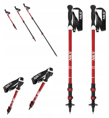 Produktbild von NILS TK8601 Trekkingstöcke Nordic Walking Rot Verstellbar