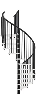 Produktbild von Minka Spindeltreppe Spiral Effect 38 - 305,5cm Geschosshöhe Weiß Schwarz 120cm Durchmesser