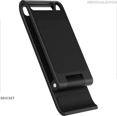 Image de Support de téléphone portable de bureau Support réglable pliable Mince lumière Portable Noir