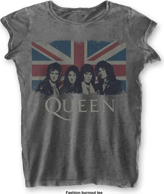 Produktbild von Queen - Vintage Union Jack Damen XX-Großes T-Shirt - Grau