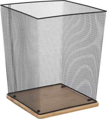 Image de Seau en Métal Bambou Noir 32,5x26,5 cm Dekorace Loft