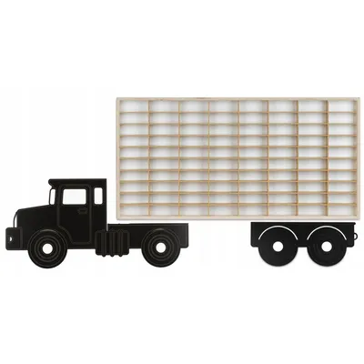 Image de Vitrine pour modèles réduits de voitures ArtTwist - Vitrine de collection en bois  à 80 compartiments - Vitrine de rangement pour voitures à suspendre 78,5 cm x 40 cm x 4 cm - Casier en bois pour décoration murale et rangement (LKW 001CL)