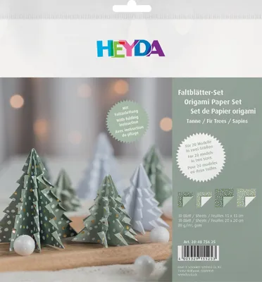 Produktbild von HEYDA Faltblätter-Set "Tannen Eukalyptus" 80 g/qm 20 Blatt