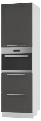 Produktbild von Backofenschrank KVANTUM Teilauszug 60cm Korpus- & Frontfarbe wählbar (Q-D14/RU/2M/356),graphit matt,weiß