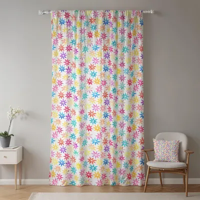 Obrázek produktu pro Záclony s květinovým vzorem do obývacího pokoje a ložnice, vintage, venkovský styl, 135x229 cm, 1 kus