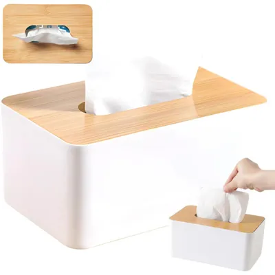 Imagen del producto de Caja de pañuelos de plástico, rectangular, de 21 x 13 x 10 cm, para pañuelos de papel