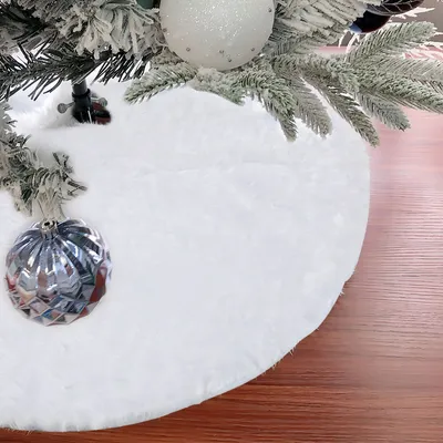 Image de Clanmacy couverture de sapin Sous-couverture couverture de sapin de Noël Ø 78 cm, blanc Blanc - couverture de sapin de Noël Sous-couverture pour sapin, arbre de Noël
