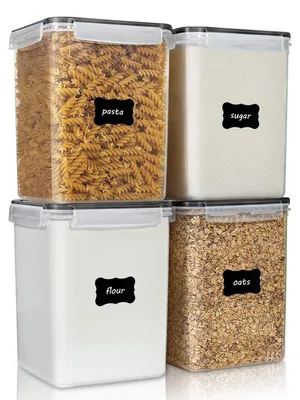Produktbild von Lebensmittelaufbewahrungsbehälter 5,2 L - BPA-frei - Luftdicht - 4 Messbecher - 24 Etiketten - Organisation für Trockenlebensmittel - Aufbewahrungsboxen