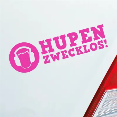 Produktbild von Auto Aufkleber Hupen zwecklos! Kopfhörer Style 15x5 cm Pink Sticker Heckscheibenaufkleber