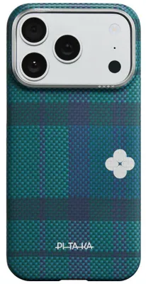 Zdjęcie produktu dla Etui PITAKA Flora in Grid Edge do iPhone 17 Pro forest dawn