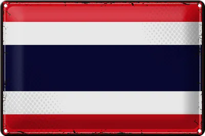 Produktbild von Blechschild Flagge Thailand 30x20cm Retro Flag of Thailand
